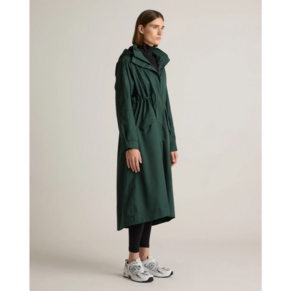 Quince Weatherproof Rain Trench Coat Dark Spruce Size XS NWT - Picture 2 of 9